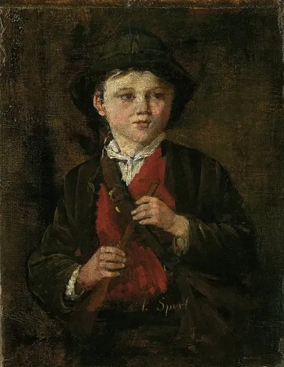 Bayerischer Bauernbub Mit Flote
