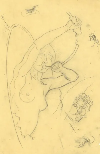 Bazuinblazende Vrouw Ontwerp