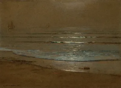 Beach And Waves In The Moonlight