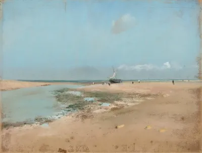 Beach At Low Tide Mouth Of The River