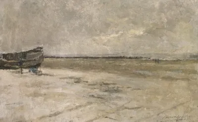 Beach Corner Grey Weather Beach View At De Panne