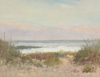 Beach Grass And Surf