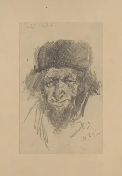 Bearded Jewish Man In Hat Facing Straight Ahead