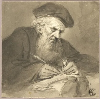 Bearded Scholar Writing