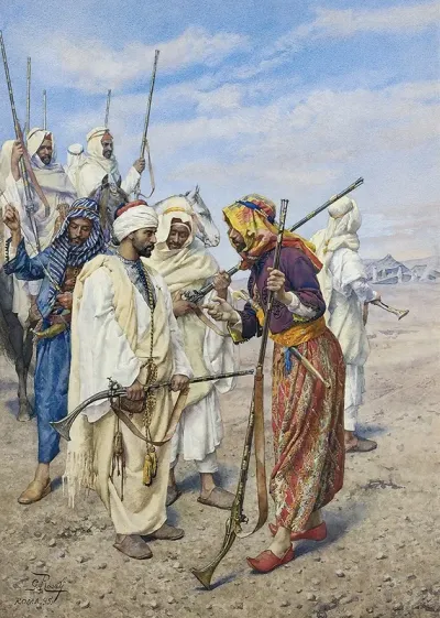 Bedouins Preparing A Raiding Party