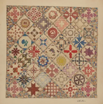 Bedspread Detail Of Center