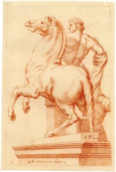 Beeld Van Een Der Dioscuri Met Een Paard 2