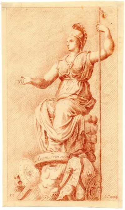 Beeld Van Roma Als Getroonde Vrouw