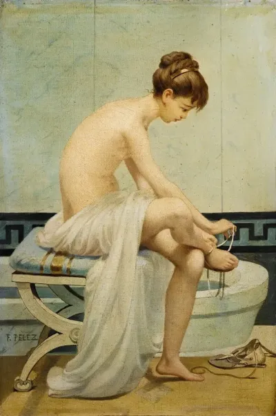 Before The Bath Young Roman Girl