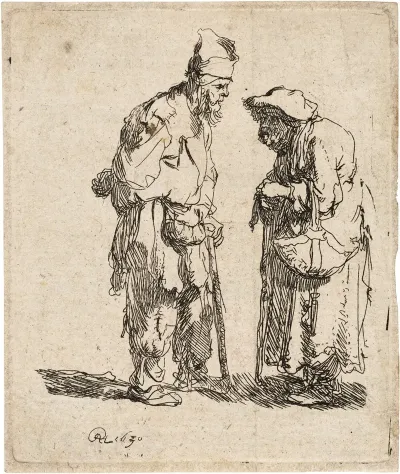Beggar Man And Beggar Woman Conversing
