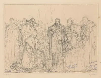 Begging Sigismund Augustus To Leave Barbara Conceptual Sketch