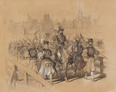 Begrusung Eines Fursten Durch Den Burgermeister Und Das Burgerregiment Von Wien