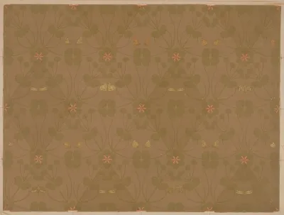 Behangpapier Met Kleine Bladeren Vlinders En Libellen