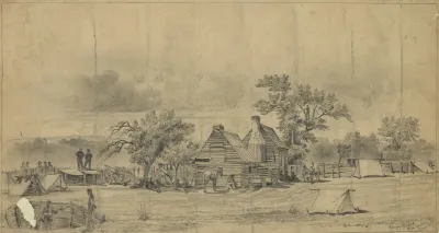 Behind The Breastworks At Cold Harbor Awaiting An Attack