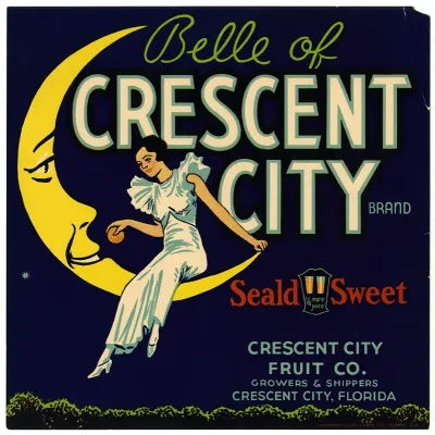 Belle Of Crescent City Brand Fruit Label