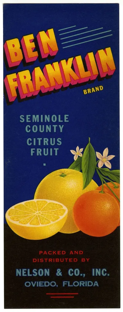 Ben Franklin Brand Citrus Label 3