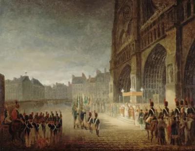 Benediction Des Drapeaux Sur Le Parvis De Notre Dame