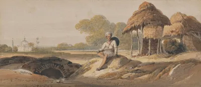 Bengal Landscape With A Soldier And A Distant Shrine
