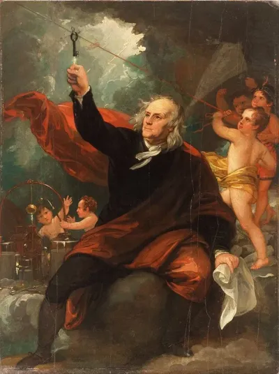 Benjamin Franklin Drawing Electricity From The Sky