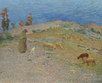 Berger Et Ses Moutons Dans Les Causses