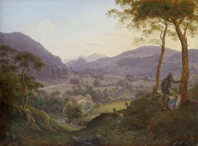 Berglandschaft Bei Salzburg Mit Jungem Paar