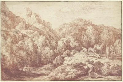 Berglandschaft Mit Raububerfall
