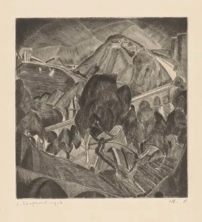 Berglandschap Met Aquaduct Laqueduc