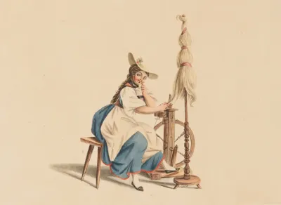 Bernerin Am Spinnrad