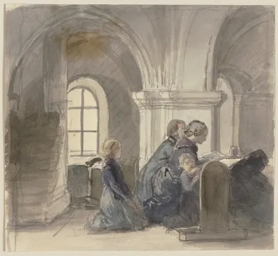 Betende Bauern In Einer Kirche