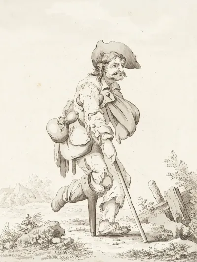 Bettler Mit Holzbein