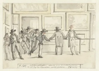 Bezoekers Op De Kunsttentoonstelling Te Amsterdam In 1808