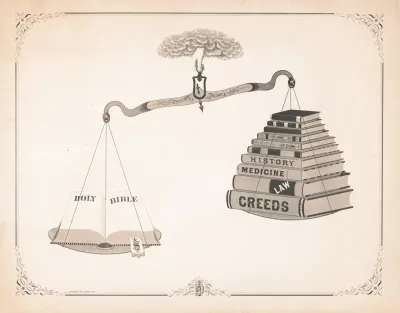 Bible And Books On A Scale