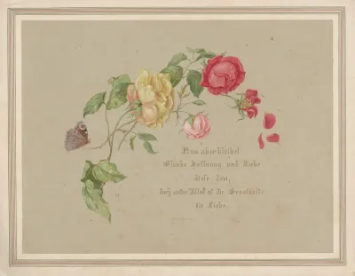 Bible Quotation From 1 Corinthians With Floral Motif