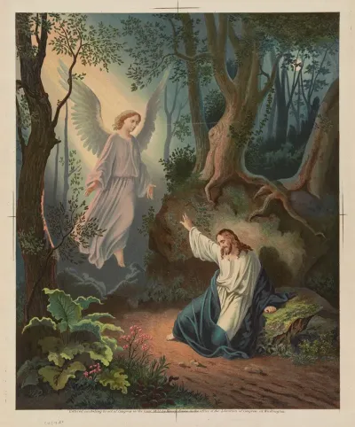 Biblical Scene Christ With Angel