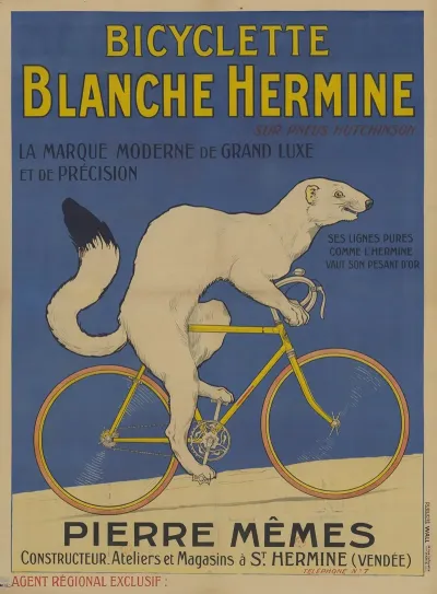 Bicyclette Blanche Hermine Sur Pneu Hutchinson