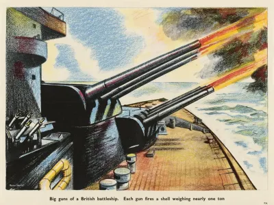 Big Guns Of A British Battleship