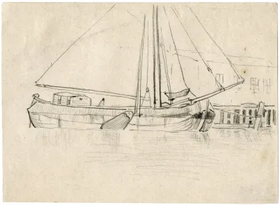 Bij Kade Aangemeerde Boot