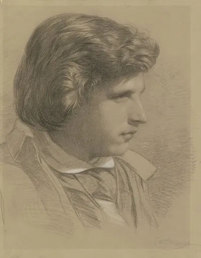 Bildnis Des Malers Julius Hamel Als Schuler Des Stadelschen Institutes Im Profil Nach Rechts