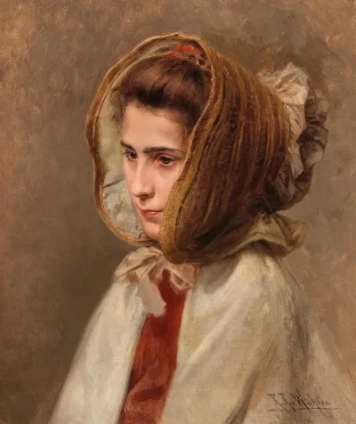 Bildnis Einer Dame Mit Haube In Seitenansicht