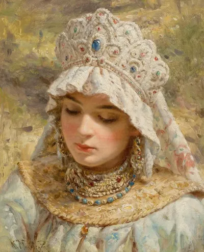 Bildnis Einer Dame Mit Kokoschnik