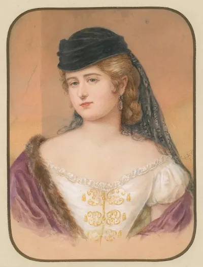 Bildnis Einer Dame Mit Schwarzem Hut Und Schleier