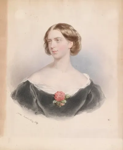 Bildnis Einer Jungen Frau Mit Rose