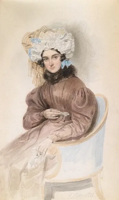 Bildnis Einer Sitzenden Dame Mit Ruschenhaube