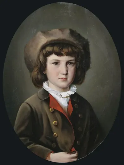 Bildnis Eines Jungen In Gruner Jacke Mit Pelzmutze