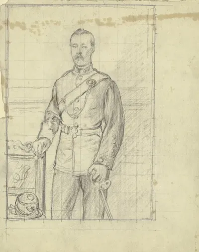Bildnis Eines Mannes In Uniform Dreiviertelfigur