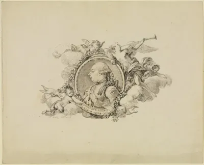 Bildnis Markgraf Carl Friedrichs In Wolken Von Fama Und Putten Umgeben