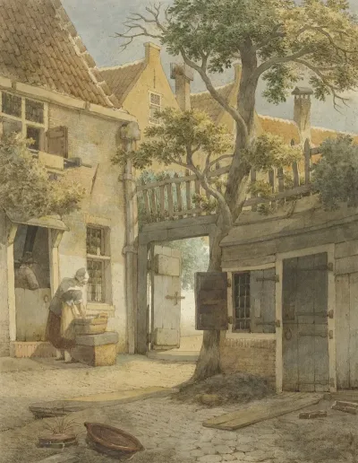 Binnenplaats Van Een Hofje Te Amsterdam