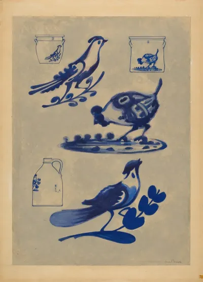 Bird Decorations On Stoneware 2