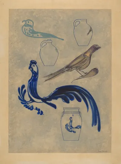 Bird Decorations On Stoneware 3