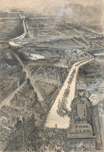 Birds Eye View Of Queen Victorias Funeral Procession